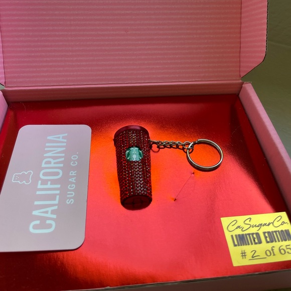 Limited Edition Starbucks Rhinestone Keychain - Picture 1 of 6